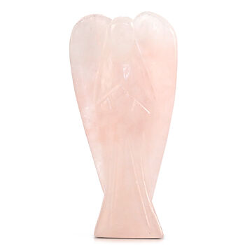 LIVMORE - Handgeschnitzte Schutzengel Figur Rosenquarz ca. 7,62 cm