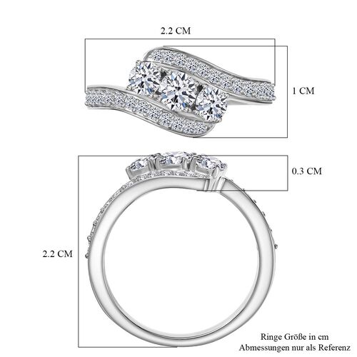 Lab Grown Diamant SI Ring 925 Silber rhodiniert (Größe 20.00) ca. 1,00 ct image number 6