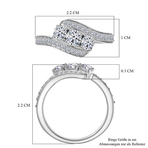 LUXURIANT DIAMOND - Lab Grown Diamant SI Ring 925 Silber rhodiniert (Größe 19.00) ca. 1.00 ct image number 7