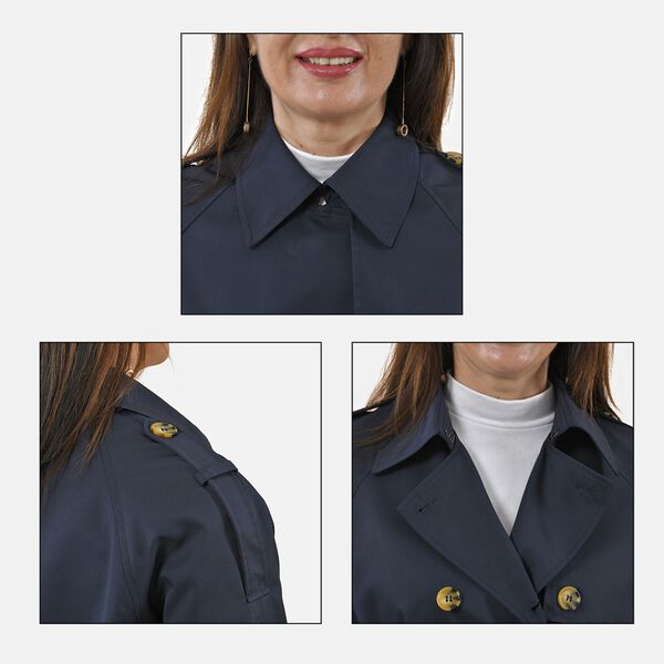 LA MAREY - Trench Coat mit Hüftgürtel, L, Marineblau image number 7