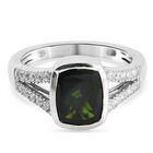 Natürlicher Chromdiopsid und Zirkon Ring 925 Silber platiniert  ca. 2,75 ct image number 0