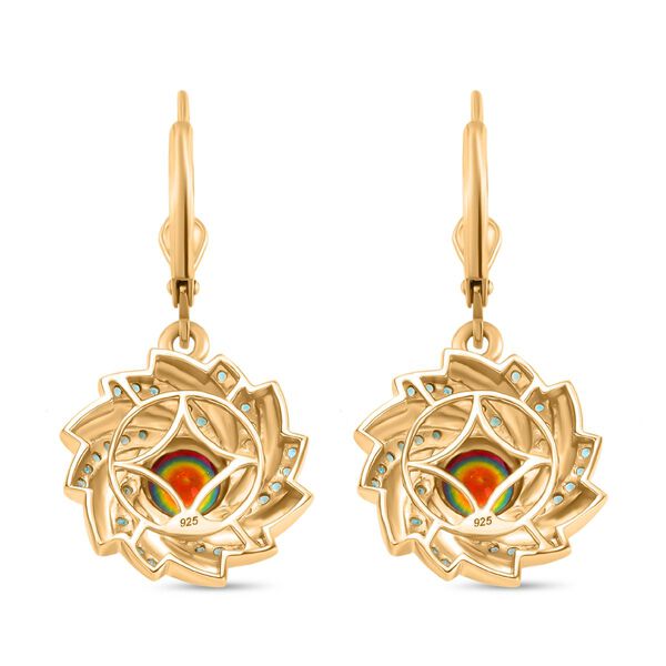 Nebel Quarz und Neon Apatit Ohrringe - 4,12 ct. image number 5