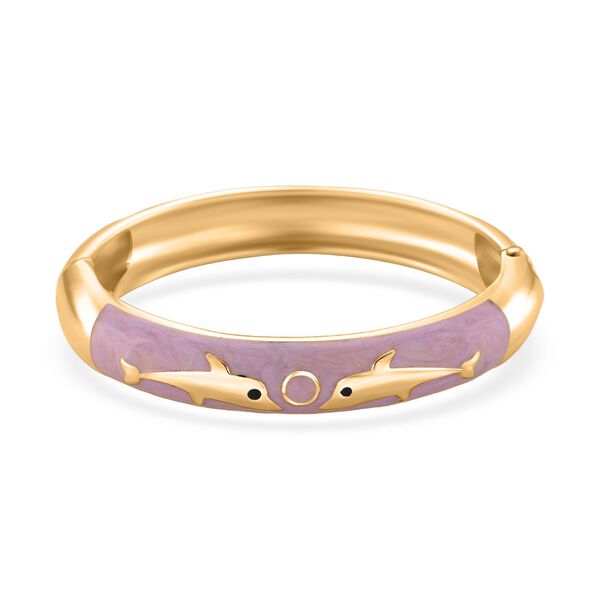 Emaille-Armreif mit Fischmotiv, Rosa, ca. 18,5 cm image number 0