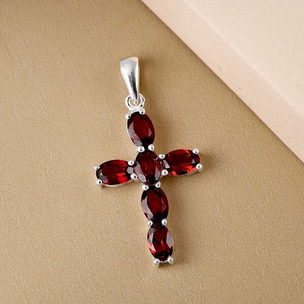 Roter Granat Kreuz-Anh&auml;nger - 3,05 ct. image number 3