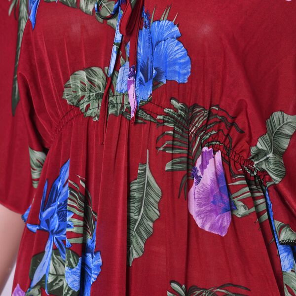 Kurzärmeliges, tailliertes Top, Rot image number 5