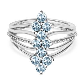 Himmelblauer Topas Ring Messing (Größe 19.00) ca. 1,38 ct
