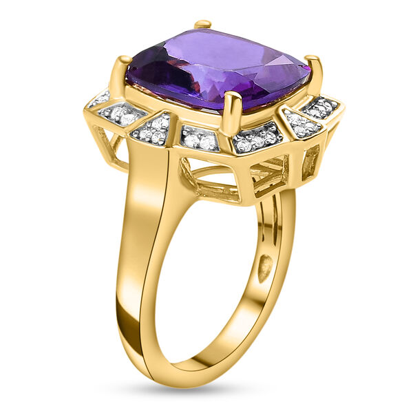Afrikanischer Amethyst und Zirkon-Ring, 925 Silber vergoldet  ca. 6,64 ct image number 5