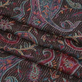 Schal mit Quasten und mehrfarbigem Paisleymuster, 70x180 cm, Schwarz