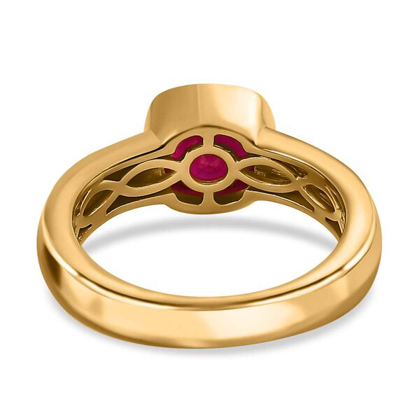 Afrikanischer Rubin (Fissure gefüllt) Ringe 925 Silber Gelbgold Vermeil (Größe 20.00) ca. 1.50 ct image number 5