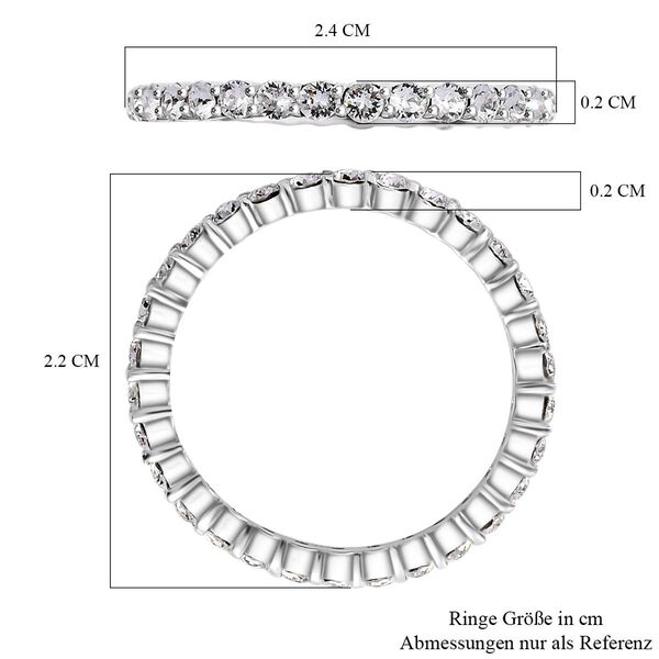 J Francis gefertigt mit SWAROVSKI- Weißer Swarovski Kristall Eternity Ring image number 6