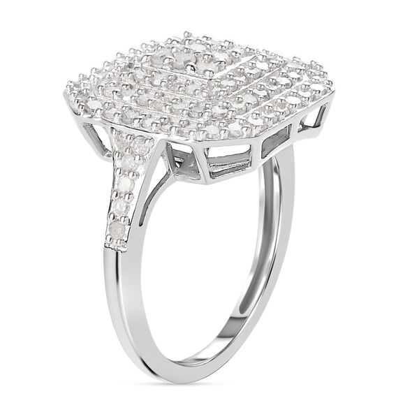 Weißer Diamant Ring, 925 Silber platiniert (Größe 16.00) ca. 1.00 ct image number 5