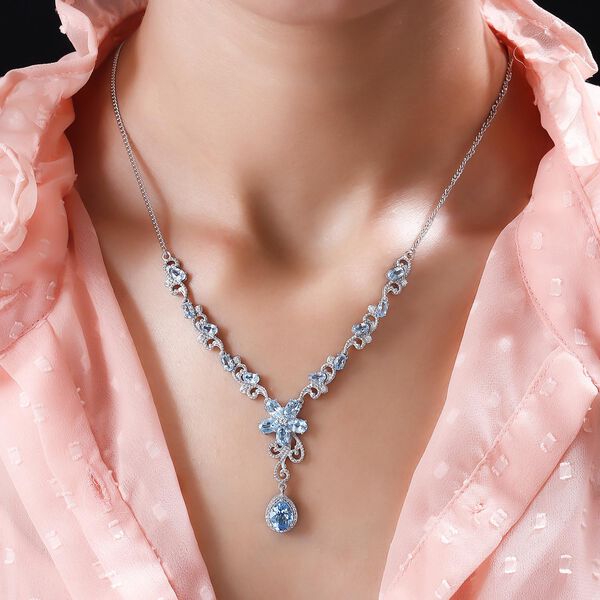 Schweizer Blautopas-Halskette, ca. 45 cm, ca. 7,67 ct image number 2