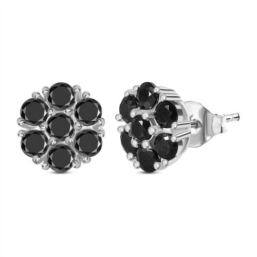 Schwarzer Spinell Ohrringe, 925 Silber, ca. 1.97 ct image number 0