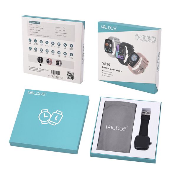 VS10 Smartwatch 4-in-1 Set mit TFT Touchscreen, 3 Silikon-Wechselarmb&auml;ndern, Bluetooth-Anrufen, Sprachassistent, Herzfrequenz- und Schlaftracking, wasserdichtes Geh&auml;use, Schwarz image number 7