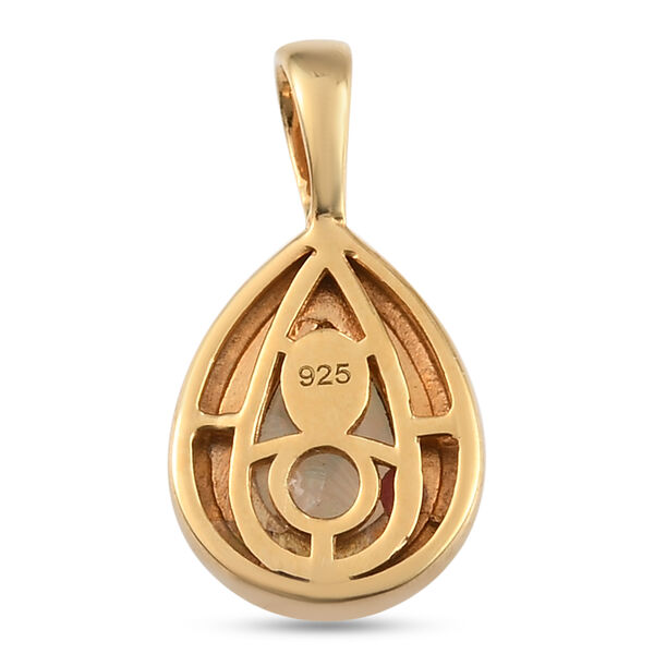 Natürlicher, äthiopischer Welo Opal Anhänger, 925 Silber vergoldet, ca. 0.86 ct image number 3