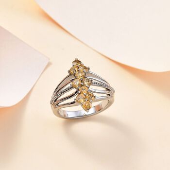 Citrin Ring Messing (Gr&ouml;&szlig;e 18.00) ca. 1,06 ct