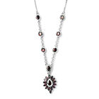 Anthill Granat und Zirkon-Halskette, 45 cm, 925 Silber platiniert ca. 3,65 ct