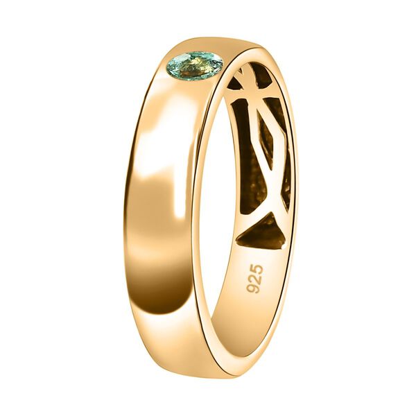 Kolumbianischer Smaragd Ring, 925 Silber vergoldet (Gr&ouml;&szlig;e 17.00) ca. 0.11 ct image number 4