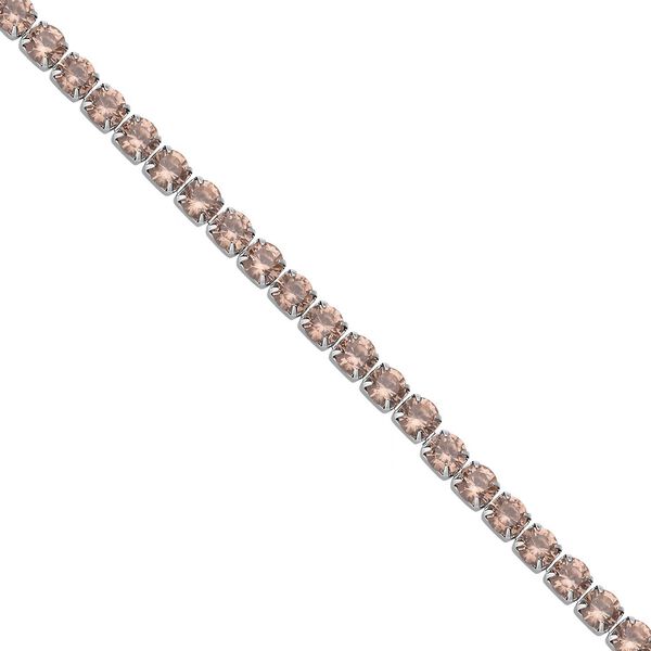 Champagner Zirkonia Halskette, ca. 38 cm, Edelstahl image number 4