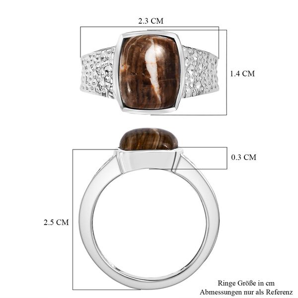 Der Schimmer der Natur - Erdnuss Holz Jaspis Ring Edelstahl (Größe 16.00) ca. 3.50 ct image number 6