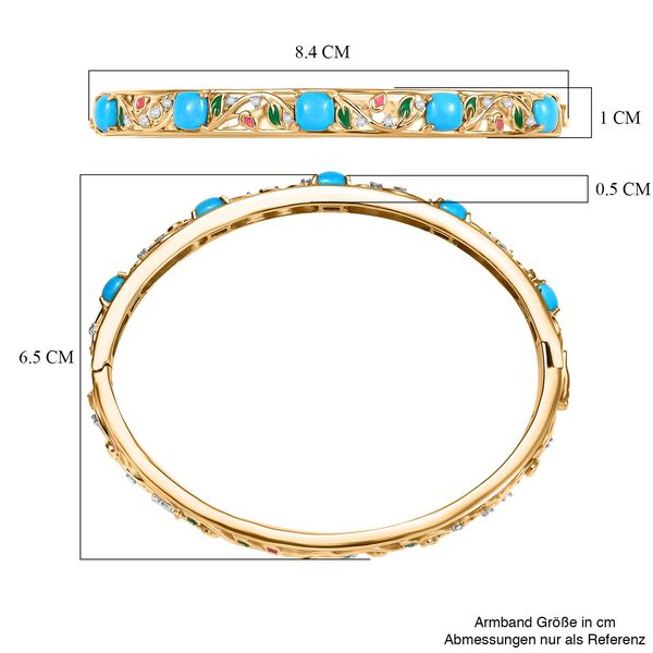 D&rsquo;Joy AA Sleeping Beauty T&uuml;rkis und Zirkon Armreif, 19 cm - 4,88 ct. image number 6