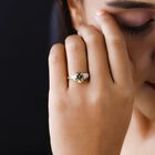 AAA natürlicher, goldener Tansanit und Diamant-Ring - 2,26 ct. image number 2