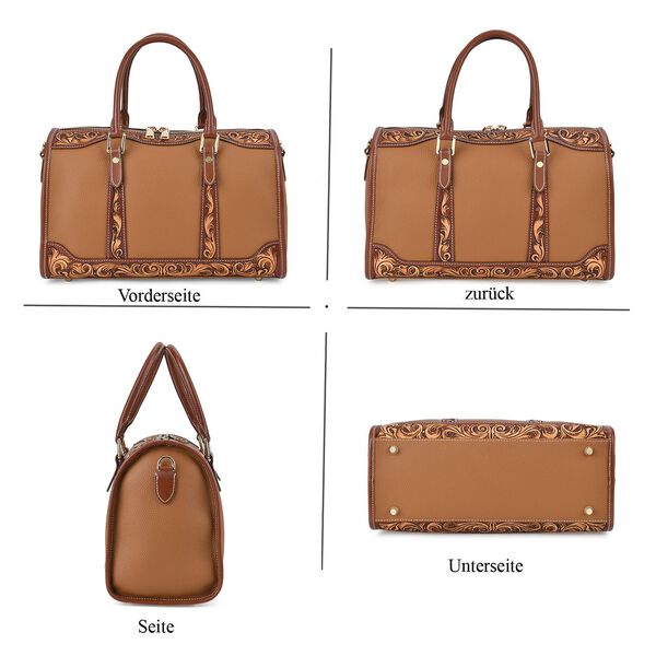 Grand Pelle  - Echtleder Umhängetasche, 34,5x15x21 cm, hellbraun image number 5