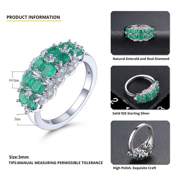 AAA Kagem sambischer Smaragd und Zirkon-Ring - 1,72 ct. image number 4