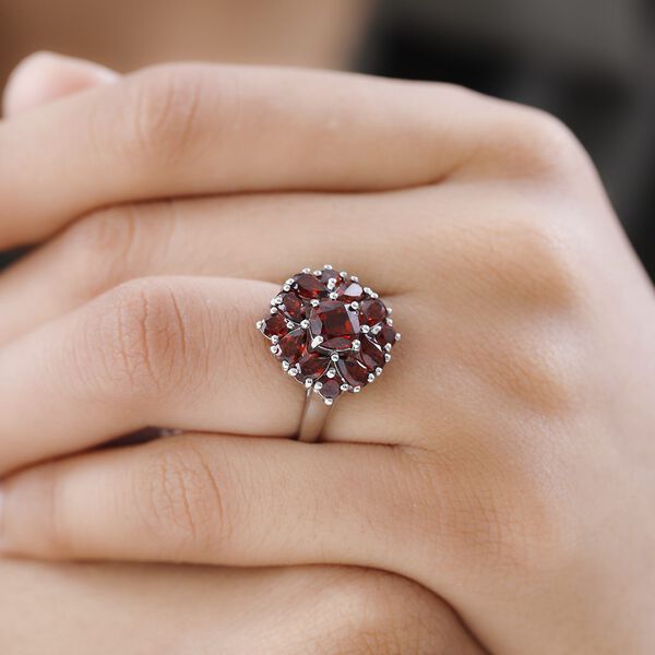 Nat&uuml;rlicher Mosambik Granat Ring, 925 Silber platiniert, (Gr&ouml;&szlig;e 17.00), ca. 3.75 ct image number 3