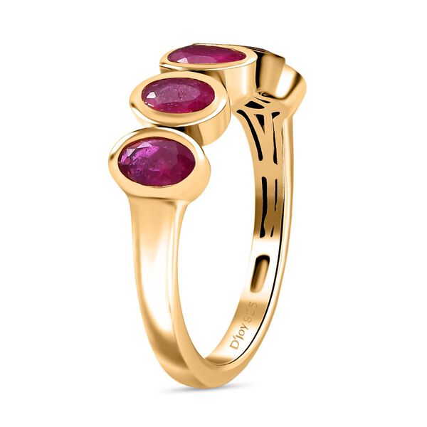 D'Joy Afrikanischer Rubin (Fissure gef&uuml;llt) Ring 925 Silber 750 Gelb Vergoldet (Gr&ouml;&szlig;e 20.00) ca. 1,69 ct image number 5