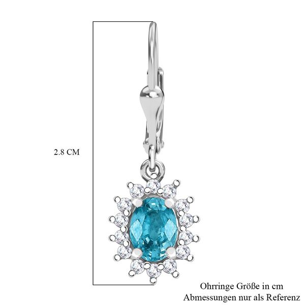 D'Joy blaue und weiße Zirkon Ohrringe - 3,15 ct. image number 6