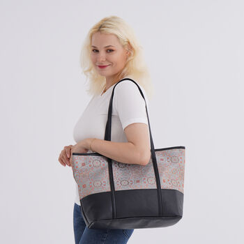 Gro&szlig;e Tragetasche mit Blumenmuster, 48&times;29&times;14 cm, Mehrfarbig