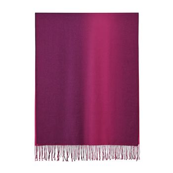 Eleganter Ombre-Schal mit Fransen, 68x180cm, Weinrot