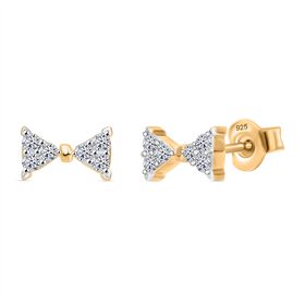 LUXURIANT DIAMOND- SI Labor Diamant Ohrringe, 925 Silber Gelbgold Vermeil - 0,26 ct.