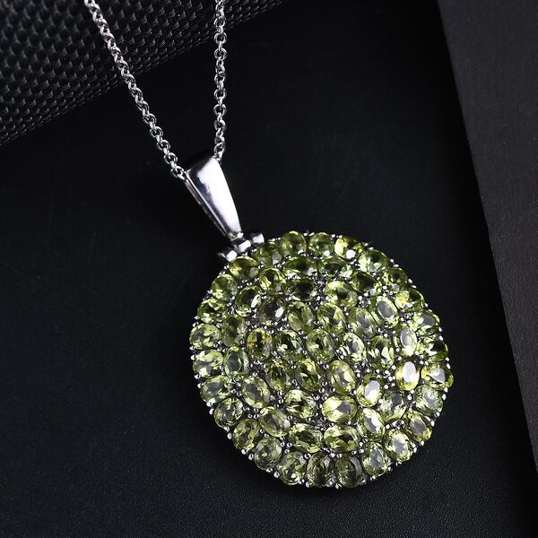 Natürlicher Peridot Anhänger mit Kette, Edelstahl ca. 9.44 ct image number 2