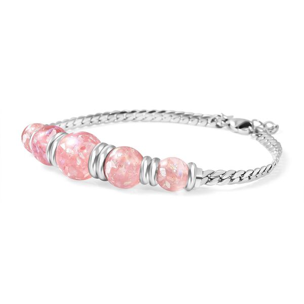 Rosanes Künstlicher-Opal-Armband, ca. 18.5 cm Reiner Edelstahl ca. image number 3