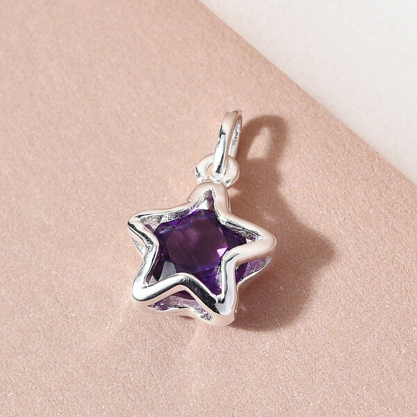 Afrikanischer Amethyst Stern-Anh&auml;nger, 925 Silber ca. 1,16 ct image number 3