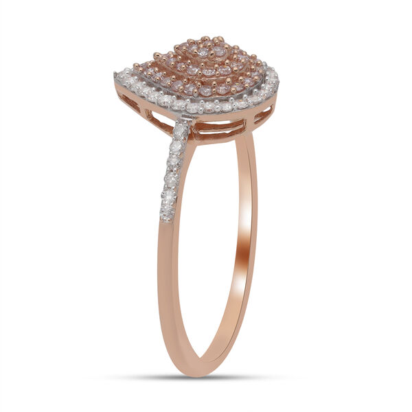 Nat&uuml;rlicher Rosa Diamant und Wei&szlig;er Diamant zertifiziert I1-I2 Ring 585 Gold image number 4