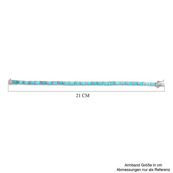 Amerikanisches, nat&uuml;rliches Sleeping Beauty T&uuml;rkis Armband, ca. 20 cm, 925 Silber platiniert ca. 13,70 ct image number 5