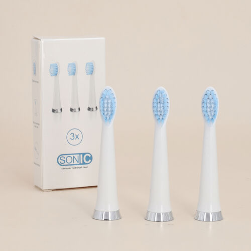 3er-Set Ersatzköpfe für elektrische Zahnbürsten, Größe 3,3x2,9x24,5 cm, Weiß image number 0