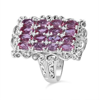 Rosa Turmalin und Zirkon-Ring - 3,85 ct.