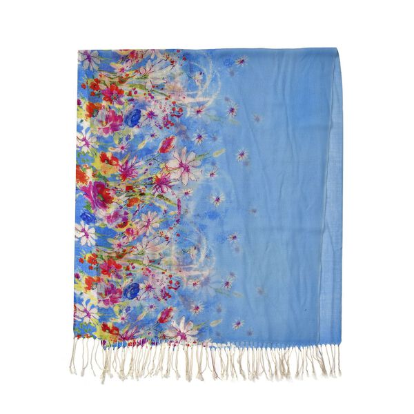 100% Merino Woll-Schal mit Quasten, 70x180cm, Mehrfarbig image number 2