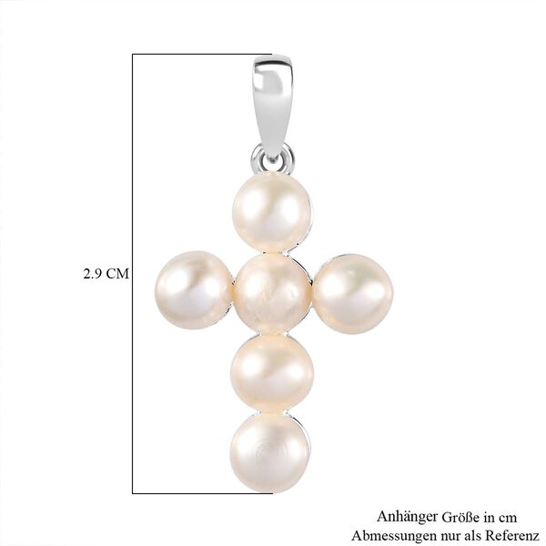 Süßwasserperlen Kreuz Anhänger - 4,72 ct. image number 6