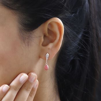 AAA Oregon Pfirsich Opal und Zirkon Ohrringe - 1,20 ct.