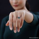 Blauer Diamant-Ring, 925 Silber platiniert  ca. 0,50 ct image number 2