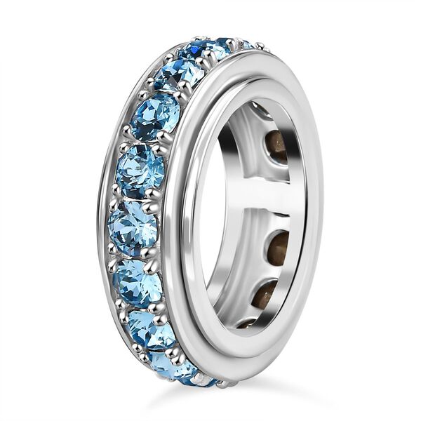 J Francis gefertigt mit SWAROVSKI- Aquamarin Swarovski Kristall Spinning-Ring image number 5