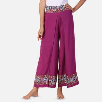 LA MAREY - bestickte Sommerhose, violett, 38-42