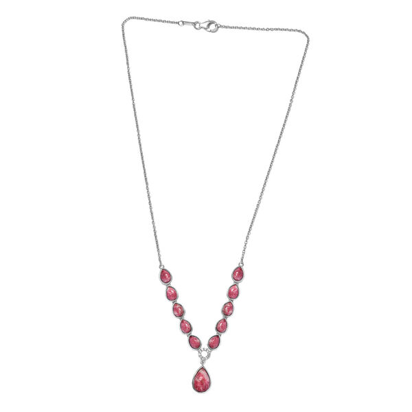 Norwegische Thulit-Halskette, ca. 45 cm, 925 Silber platiniert ca. 14.54 ct image number 4