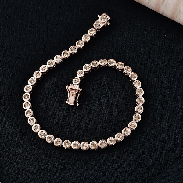 D'Joy nat&uuml;rliches Champagner Diamant 19cm Armband, 925 Silber 750 Ros&eacute;gold Vermeil - 0,35 ct. image number 2