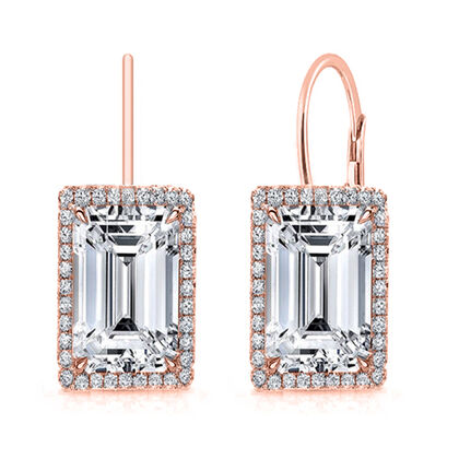 Wei&szlig;er Zirkonia Ohrringe Nickelfreies Messing, Ros&eacute;goldfarben